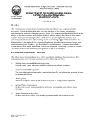 Form FDACS-01795 Nomination for the Commissioner&#039;s Annual Agricultural-Environmental Leadership Award - Florida, Page 2