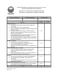 Form FDACS-06616 Specialty Crop Block Grant Program Proposal Review and Scoring Criteria - Florida