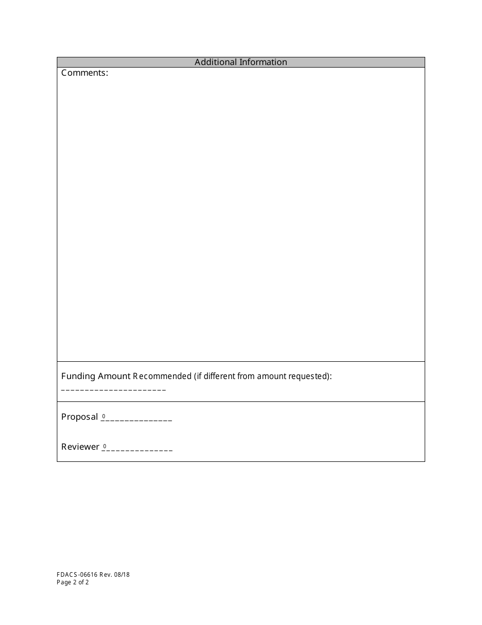Form FDACS-06616 Specialty Crop Block Grant Program Proposal Review and Scoring Criteria - Florida, Page 2