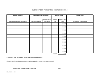 Form FDACS-02019 Subrecipient Payment Request Summary Form - Florida, Page 2