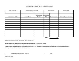 Form FDACS-02019 Subrecipient Payment Request Summary Form - Florida, Page 5