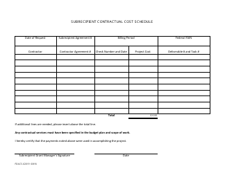 Form FDACS-02019 Subrecipient Payment Request Summary Form - Florida, Page 7