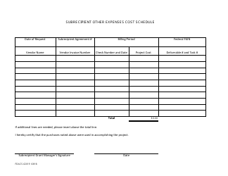 Form FDACS-02019 Subrecipient Payment Request Summary Form - Florida, Page 8
