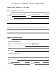 Form FDACS-01597 &quot;Woman of the Year in Agriculture Application for Nomination&quot; - Florida, Page 3