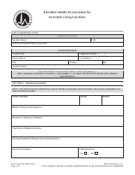 AHCA Form 1823 &quot;Resident Health Assessment for Assisted Living Facilities&quot; - Florida