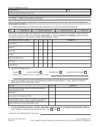 AHCA Form 1823 &quot;Resident Health Assessment for Assisted Living Facilities&quot; - Florida, Page 2