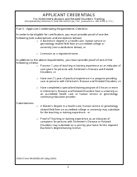 DOEA Form HH/ADRD-001 Application for Home Health Care Training Provider Certification - Alzheimer&#039;s Disease or Related Disorders Training - Florida, Page 2