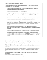DOEA Form Hospice/ADRD-001 &quot;Application for Hospice Training Provider Certification - Alzheimer's Disease or Related Disorders Training&quot; - Florida, Page 3