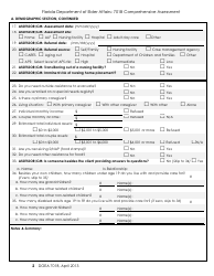 DOEA Form 701B &quot;Comprehensive Assessment&quot; - Florida, Page 2
