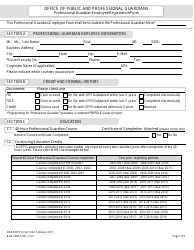 DOEA/OPPG Form 002 Professional Guardian Employee Registration Form - Florida