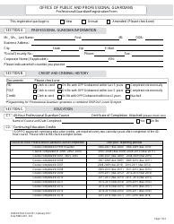 DOEA/SPGO Form 001 &quot;Professional Guardian Registration Form&quot; - Florida
