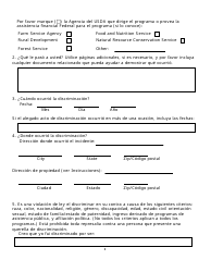 Formulario AD-3027 &quot;Program Discrimination Complaint Form&quot; (Spanish), Page 4