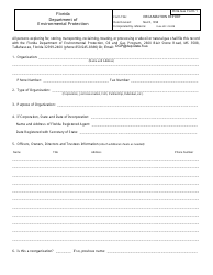 Document preview: DEP Oil&Gas Form 1 Organization Report - Florida