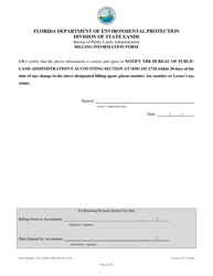 DEP Form 18-21.900(1) &quot;Billing Information Form&quot; - Florida, Page 2