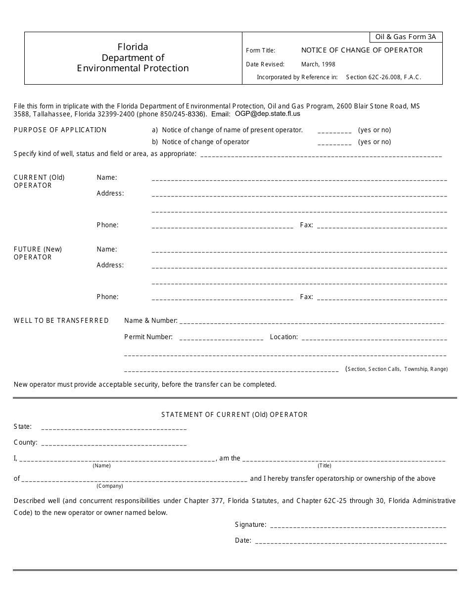 DEP Oil&Gas Form 3A - Fill Out, Sign Online and Download Fillable PDF ...