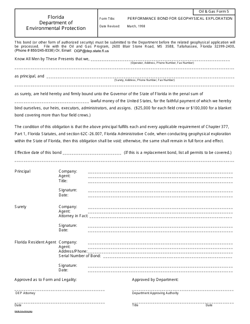 DEP Oil&Gas Form 5 Printable Pdf