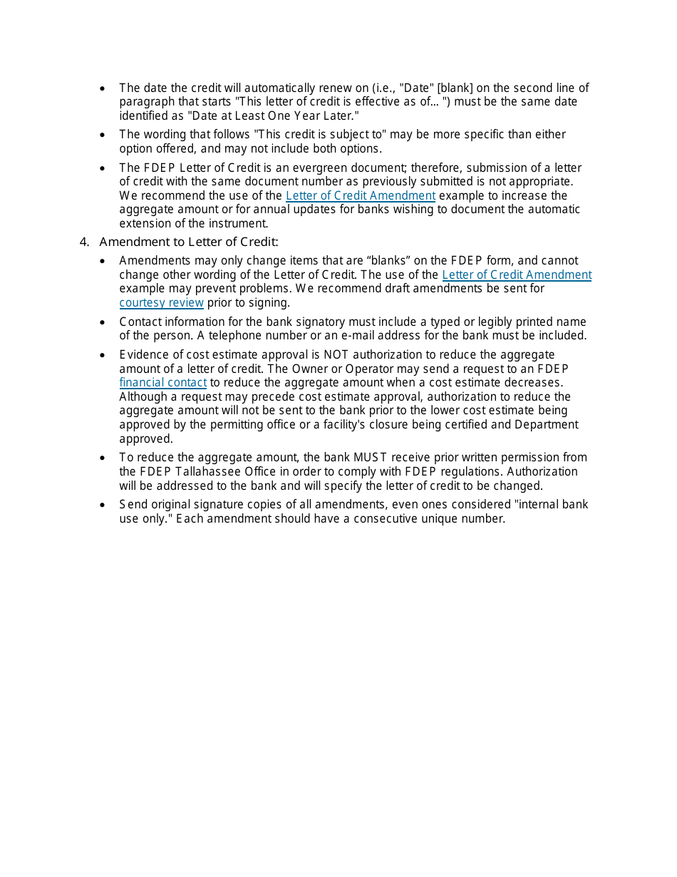 Instructions for DEP Form 62-701.900(5)(A) Solid Waste Facility Irrevocable Letter of Credit - Florida, Page 2