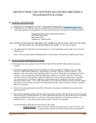 Instructions for Certified Recovered Materials Program Application - Florida