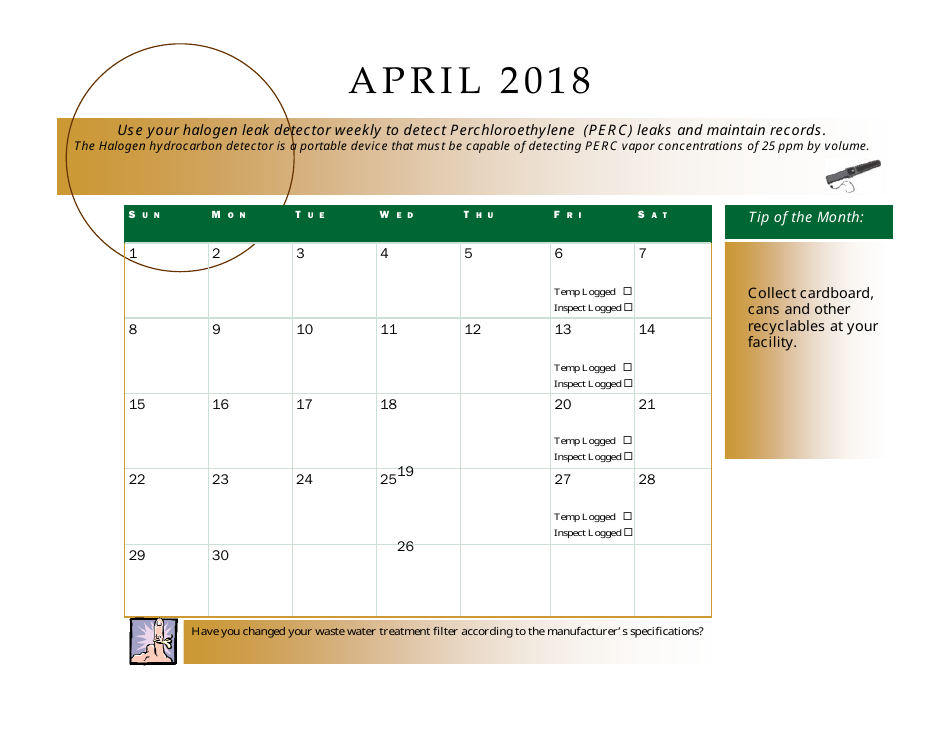 Perchloroethyle Dry Cleaner Compliance Calendar - Florida, Page 11