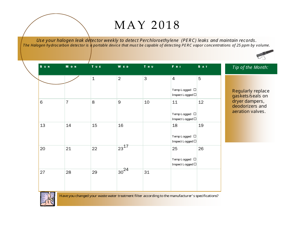 Perchloroethyle Dry Cleaner Compliance Calendar - Florida, Page 13