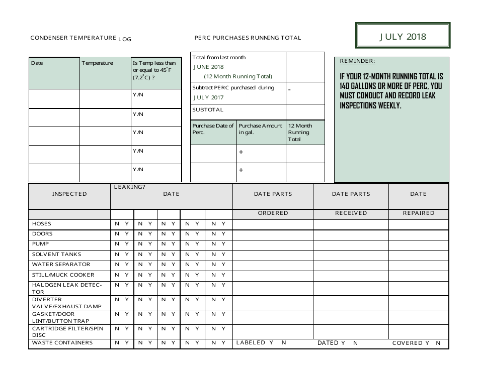Perchloroethyle Dry Cleaner Compliance Calendar - Florida, Page 16