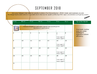 &quot;Perchloroethyle Dry Cleaner Compliance Calendar&quot; - Florida, Page 21