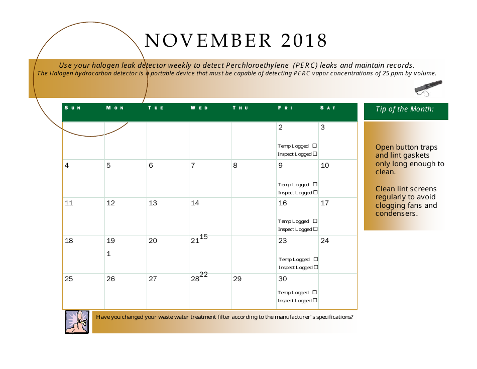 Perchloroethyle Dry Cleaner Compliance Calendar - Florida, Page 25