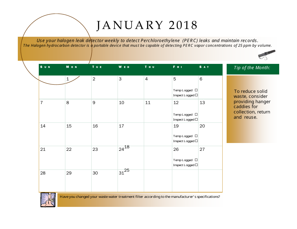 Perchloroethyle Dry Cleaner Compliance Calendar - Florida, Page 5