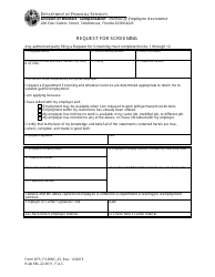Form DFS-F3-DWC-23 Request for Screening - Florida