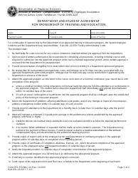 Document preview: Form DFS-F3-DWC-24 Department and Student Agreement for Sponsorship of Training and Education - Florida