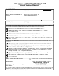 Document preview: Form DFS-F6-DWC-2000 Health Care Provider Violation Referral Form - Florida
