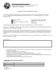 Document preview: Form DFS-H2-460 Request for Extension of Time - Florida