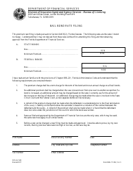 Form DFS-H2-503 Bail Bond Rate Filing - Florida