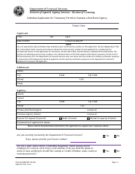 Form DFS-H2-2083 Individual Application for Temporary Permit to Operate a Bail Bond Agency - Florida