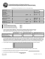 Form DFS-H2-1088 Reinsurance Intermediary Application Individual - Florida
