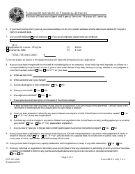 Form DFS-H2-1088 Reinsurance Intermediary Application Individual - Florida, Page 2