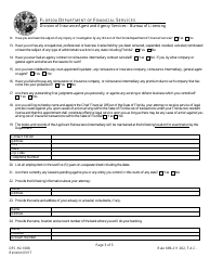 Form DFS-H2-1088 Reinsurance Intermediary Application Individual - Florida, Page 3