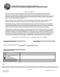 Form DFS-H2-1088 Reinsurance Intermediary Application Individual - Florida, Page 4