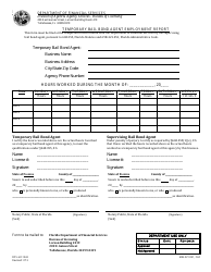 Form DFS-H2-1543 Temporary Bail Bond Agent Employment Report - Florida, Page 2