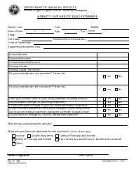 Form DFS-H1-1980 Annuity Suitability Questionnaire - Florida