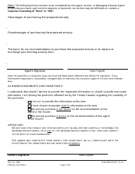 Form DFS-H1-1980 Annuity Suitability Questionnaire - Florida, Page 3
