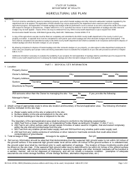Form DH4012A Agricultural Use Plan - Florida