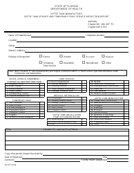 Form DH4014 &quot;Septic Tank Manufacture, Septic Tank Service and Temporary Privy Service Inspection Report&quot; - Florida