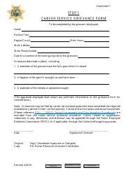 Document preview: Attachment 1 Step 1 Career Service Grievance Form - Florida
