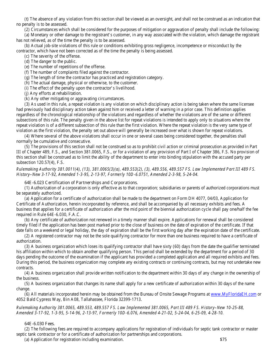 Septic Tank Contractor Registration Packet - Florida, Page 10