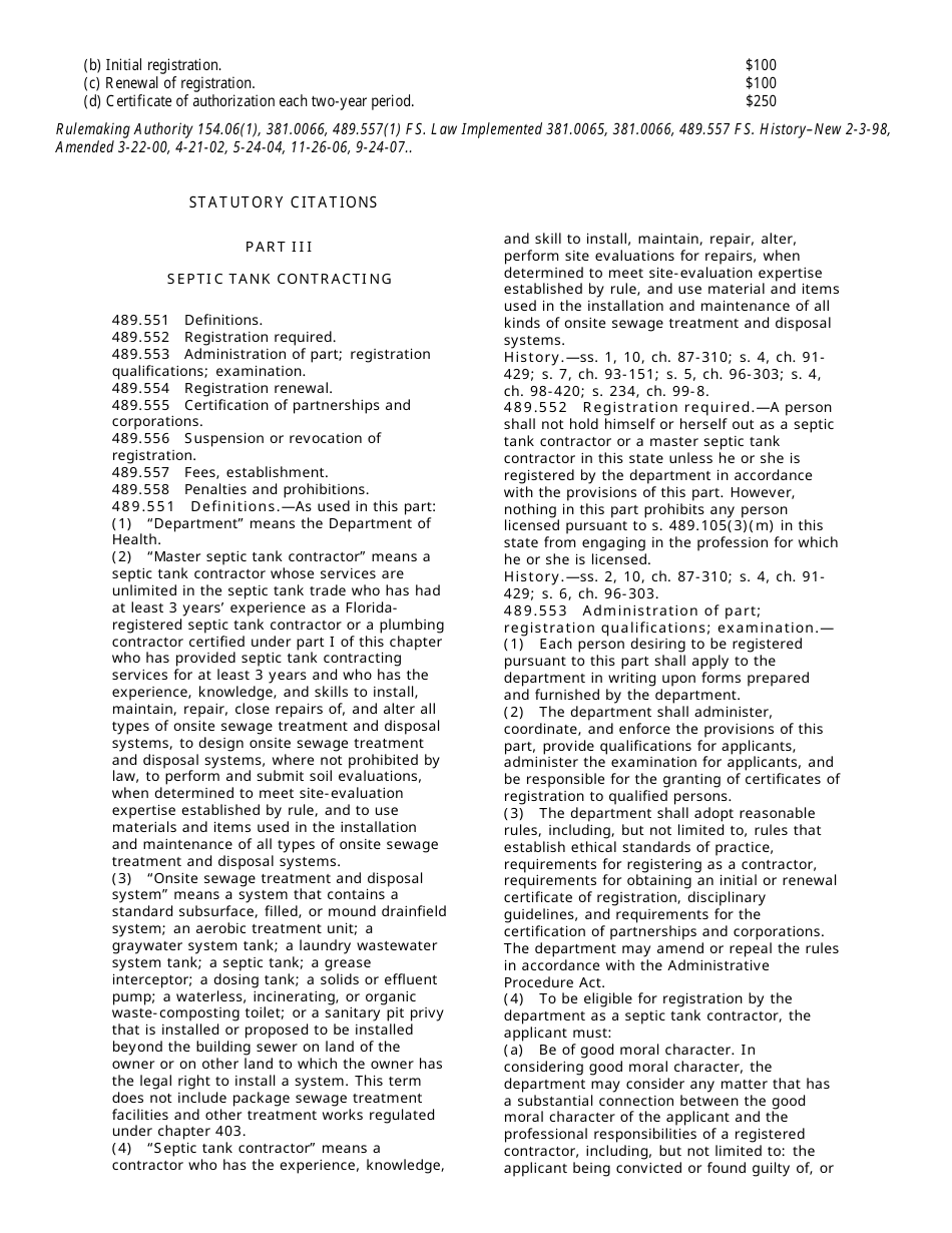 Septic Tank Contractor Registration Packet - Florida, Page 11