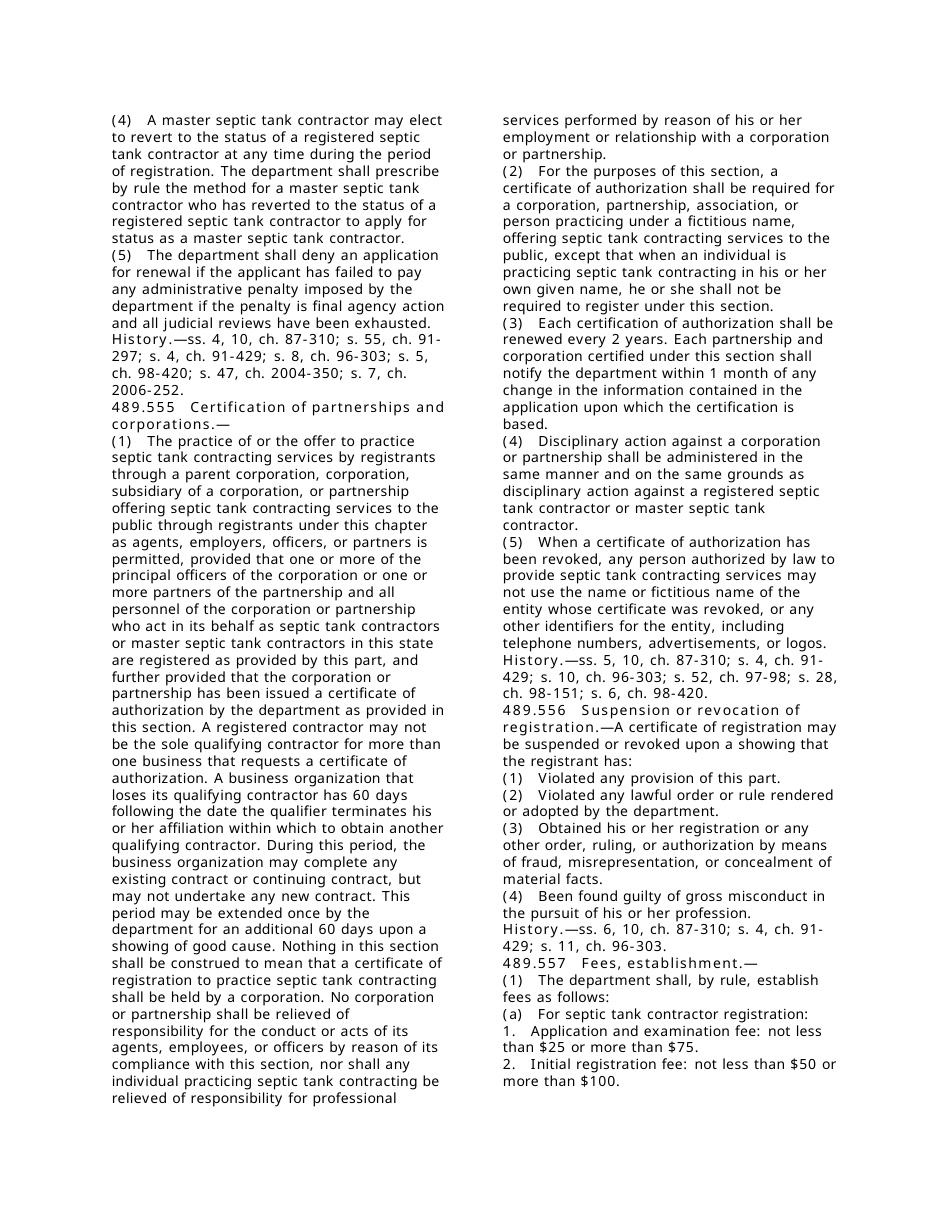 Septic Tank Contractor Registration Packet - Florida, Page 13