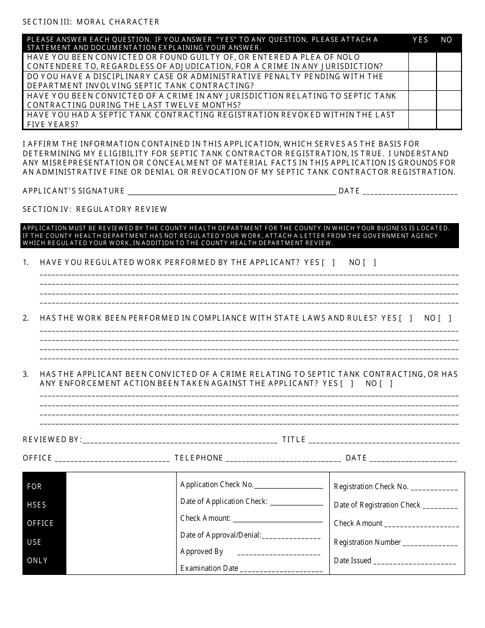 Septic Tank Contractor Registration Packet - Florida, Page 4