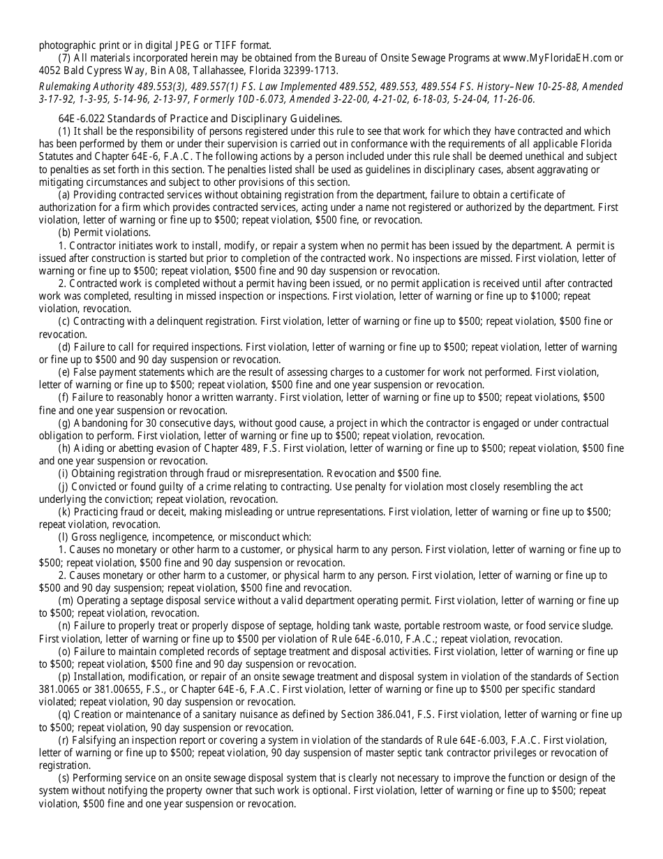 Septic Tank Contractor Registration Packet - Florida, Page 9