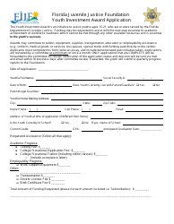 Document preview: Florida Juvenile Justice Foundation Youth Investment Award Application Form - Florida